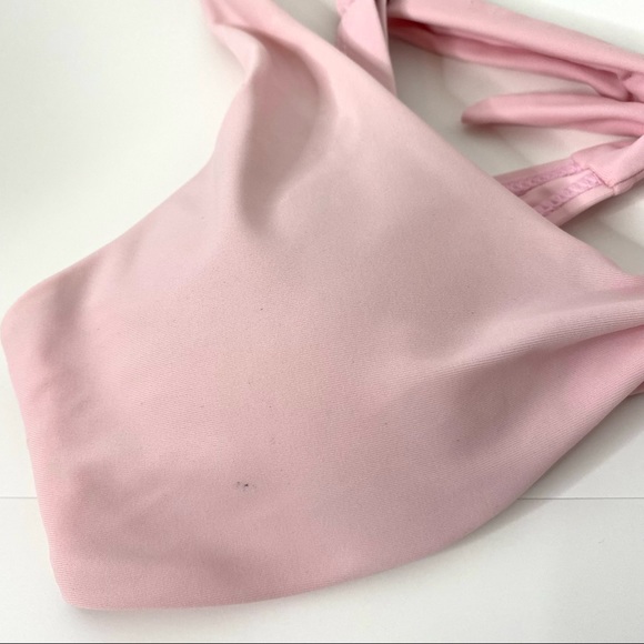 SHEIN Pink Wrap Front Tie Back Bikini Top - Picture 6 of 7